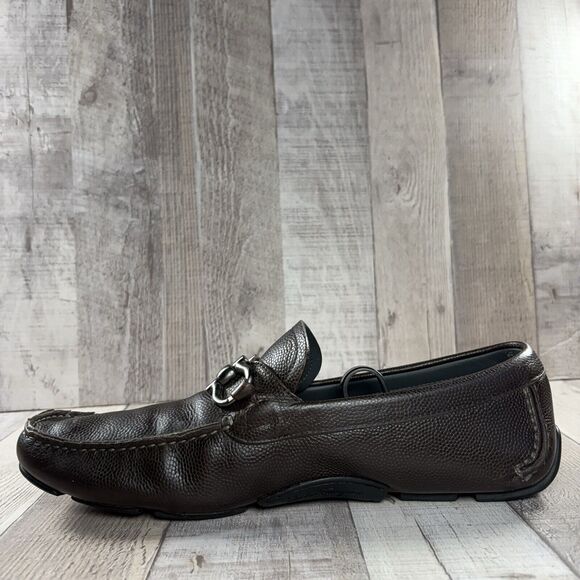Salvatore Ferragamo Men\'s Parigi Driving Shoes Loafers Leather Gancini Size 9 D main image 11